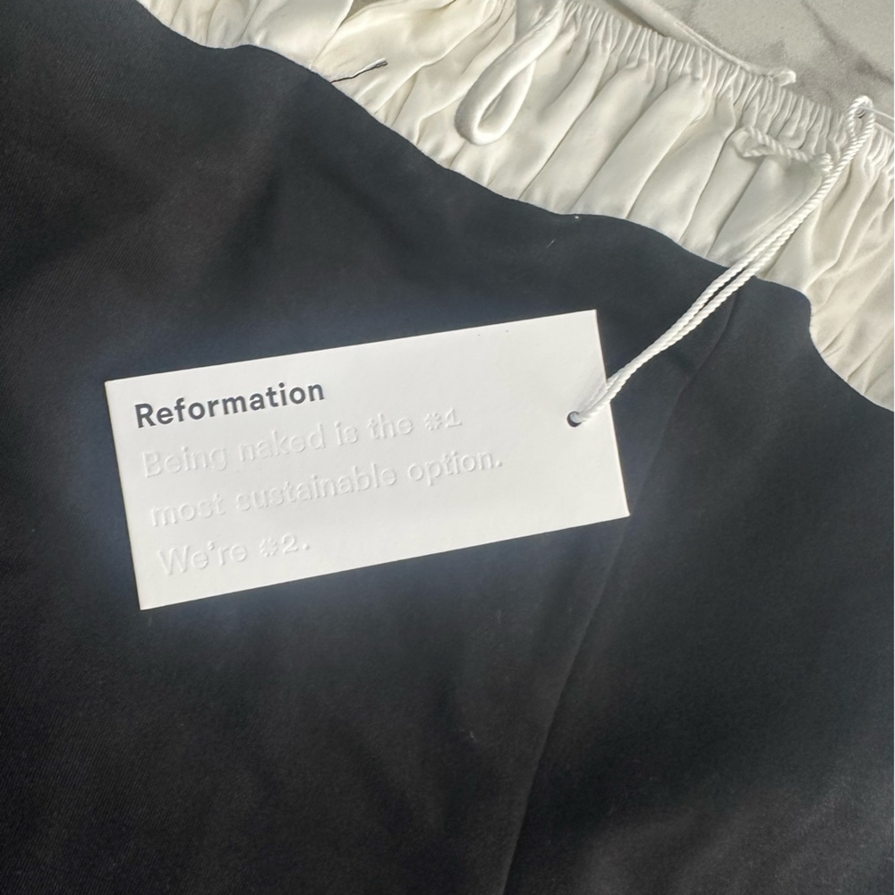 NWT Reformation Sadie Knit Mini Dress Medium Black/White Two Tone Back Zip - Picture 7 of 11